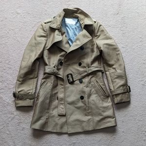 Zara Woman tan belted raincoat, size XS
